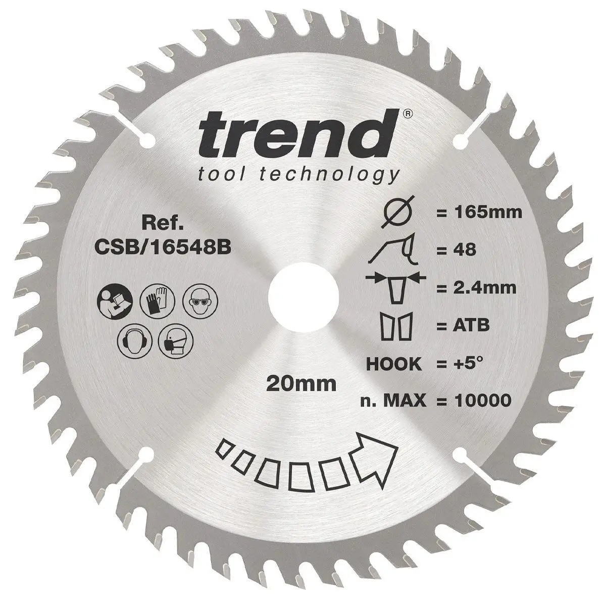 Trend Csb/16548B Wood Circular Saw Blade 165Mm X 20Mm X 48T 1