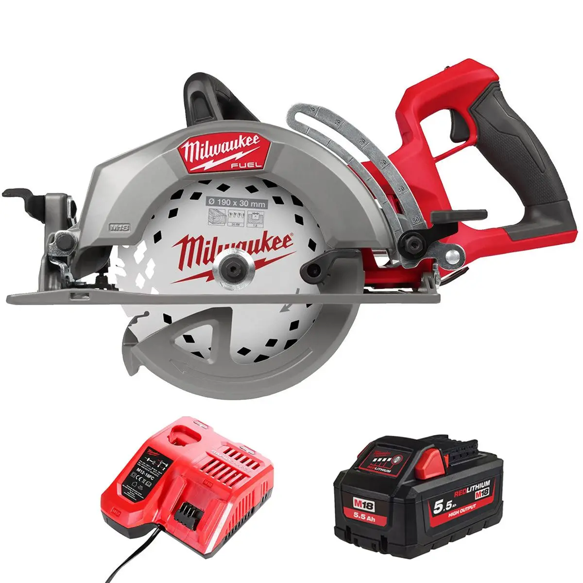 Milwaukee M18fcsrh662-0 M18 Fuel Gen 2 18V Brushless Circular Saw With 1 X 5.5Ah Battery & Charger 1