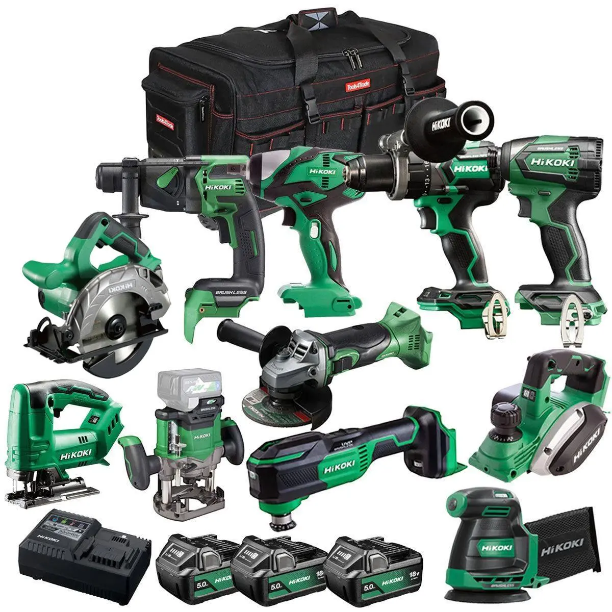 Hikoki 18V 11 Piece Power Tool Combo Kit With 3 X 5.0Ah Battery & Charger T4tkit-27289 1