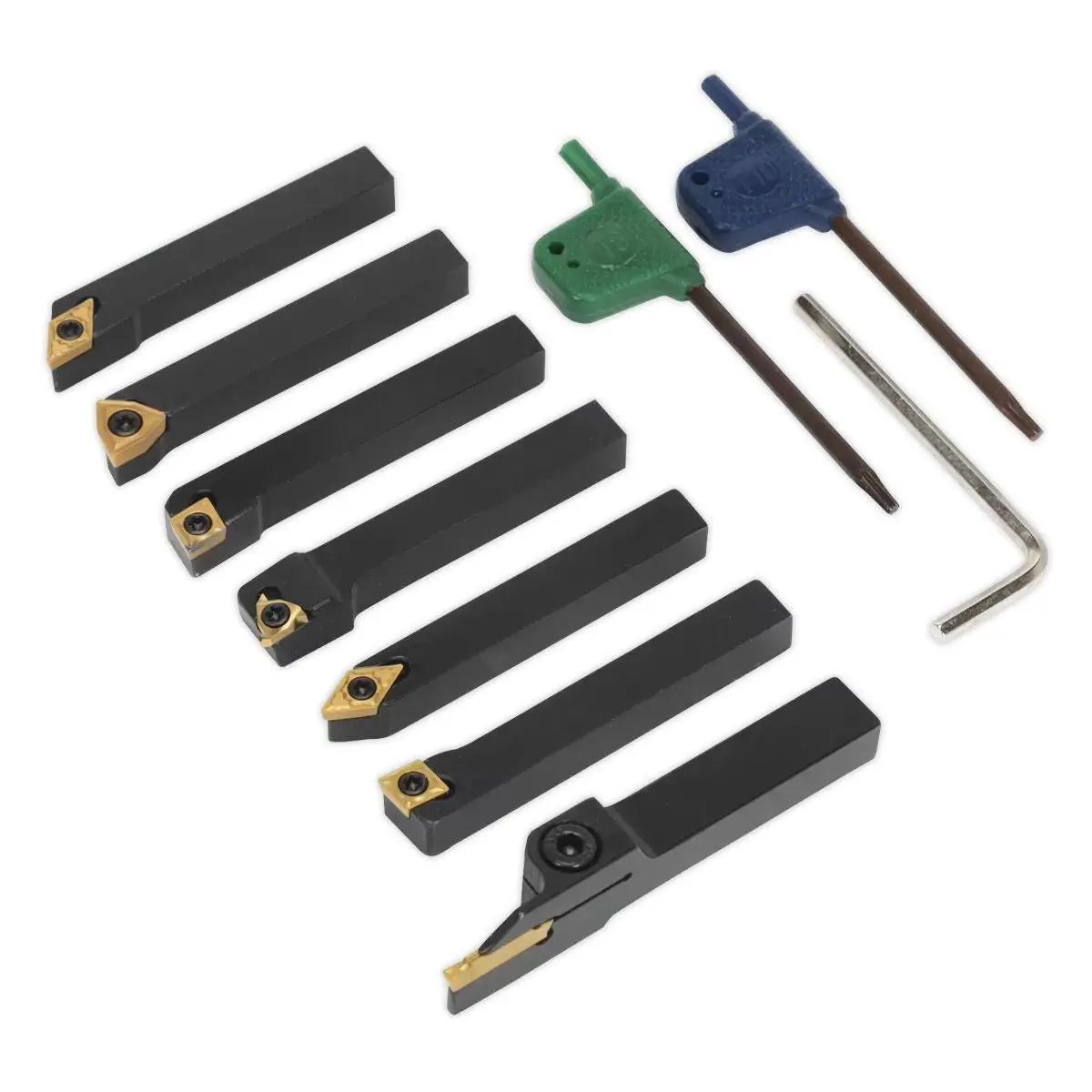 Sealey Sm3025cs5 Indexable 8Mm Lathe Turning 7Pc Tool Set 1