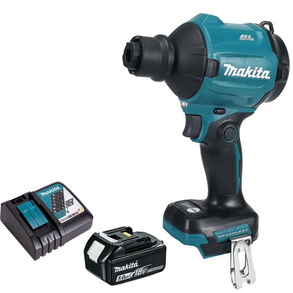 Makita Das180z 18V Lxt Brushless Dust Blower With 1 X 5.0Ah Battery & Charger 1