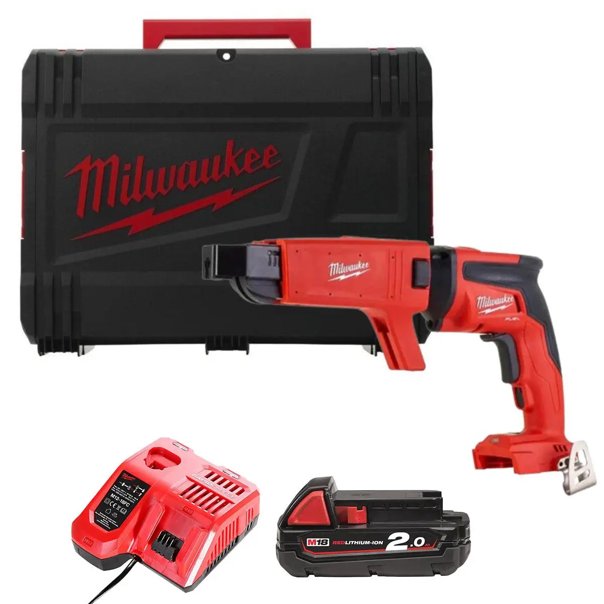 Milwaukee M18fsgc-0X 18V Fuel Brushless Screw Gun With 1 X 2.0Ah Battery Charger & Case 1