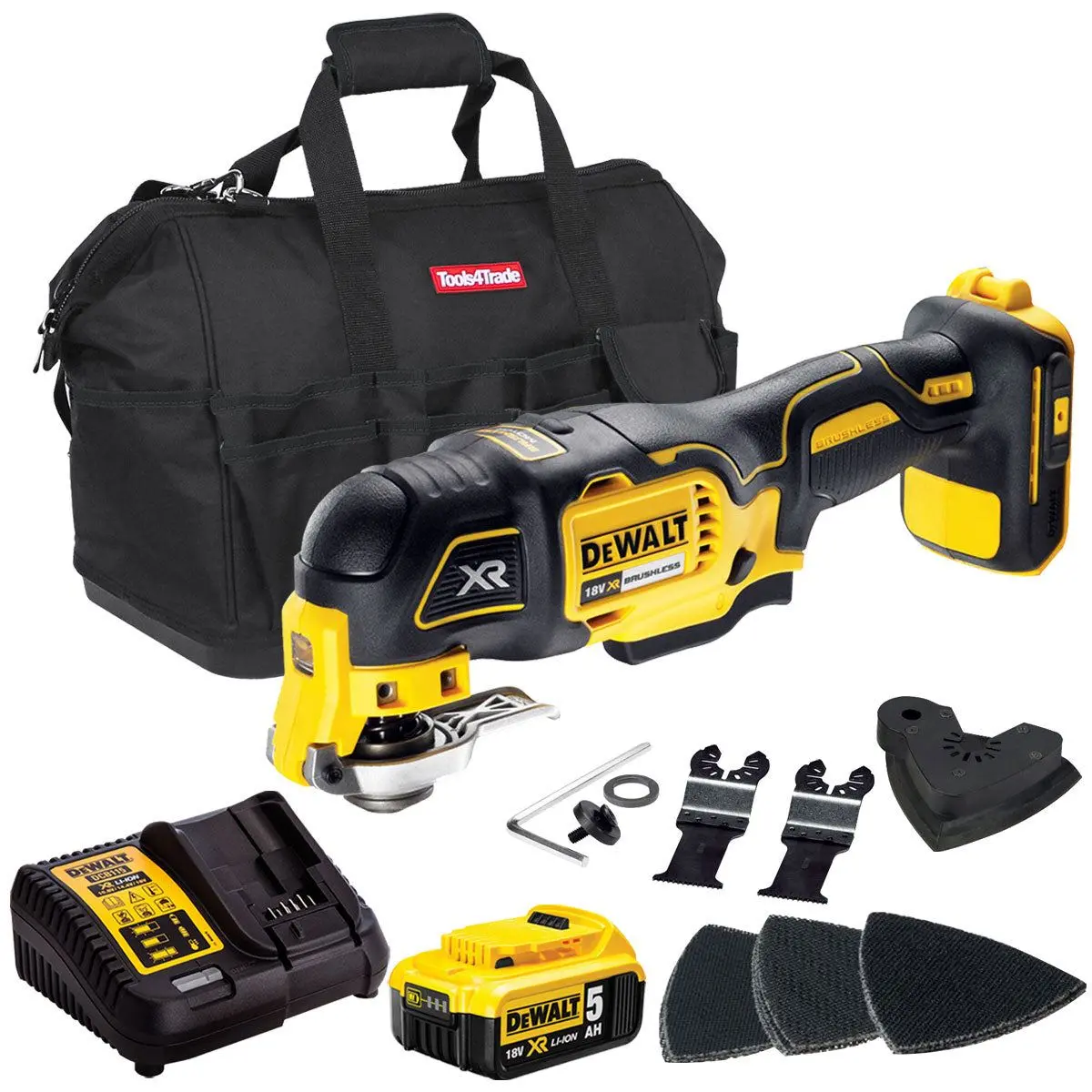Dewalt Dcs355n 18V Cordless Brushless Oscillating Multi-Tool With 1 X 5.0Ah Battery Charger & Bag 1