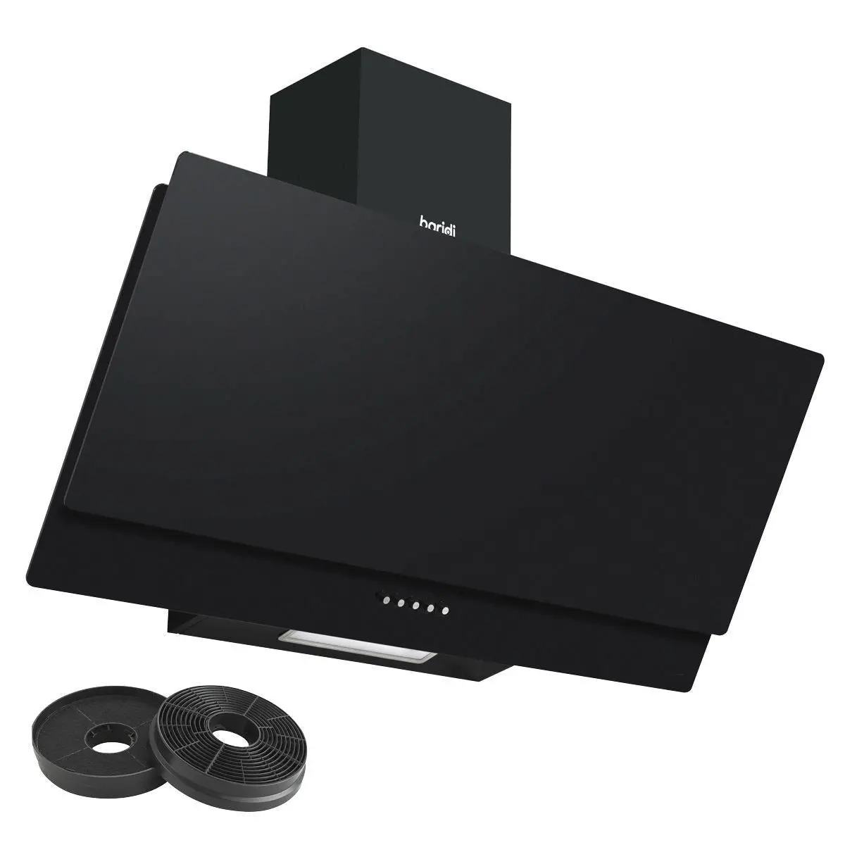 Sealey Dh106 Baridi Angled Chimney Cooker Hood With Carbon Filters & Led Lamp 90Cm Black Glass 1