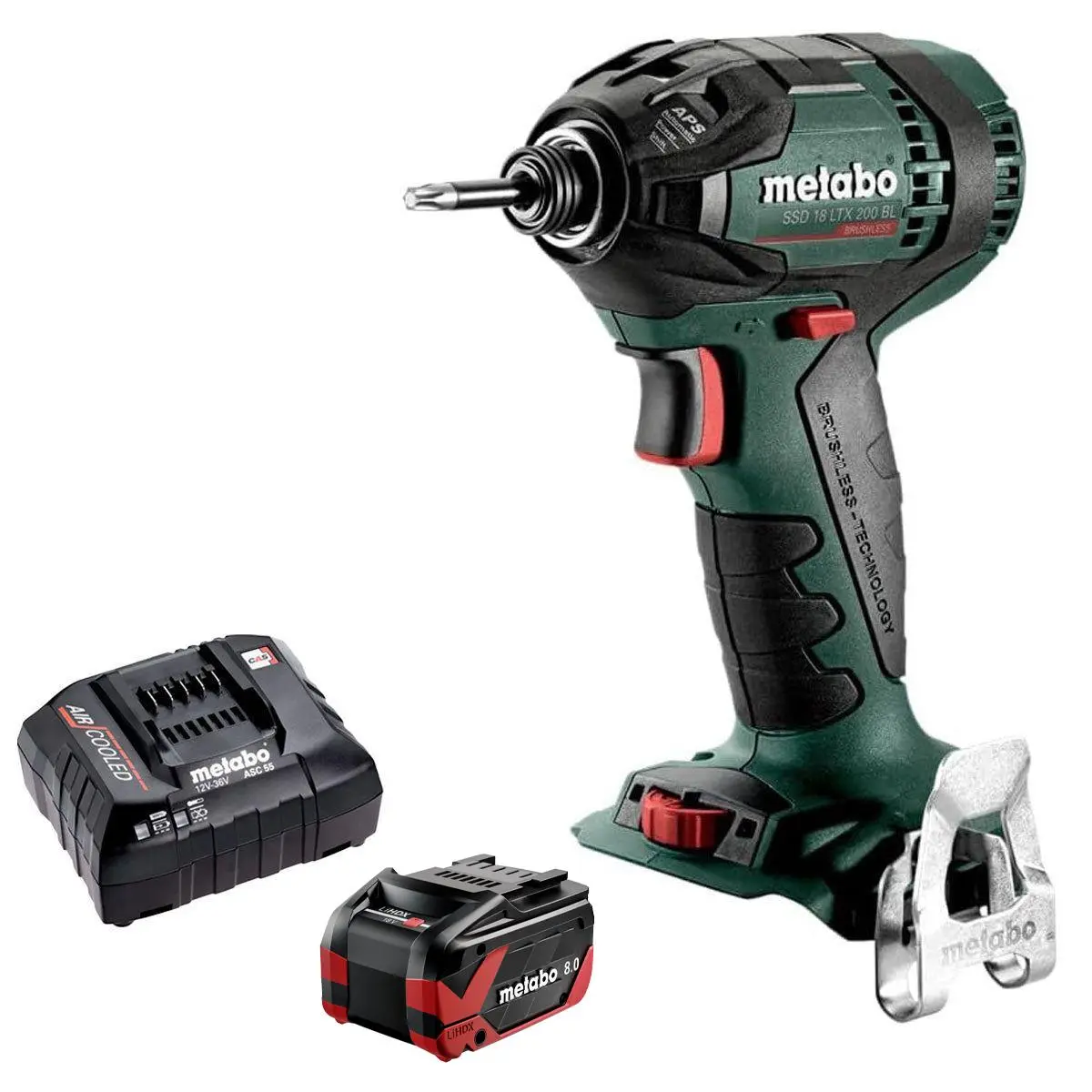 Metabo Ssd 18 Ltx 200 Bl 18V Brushless 1/4" Impact Driver With 1 X 8.0Ah Battery & Charger 1