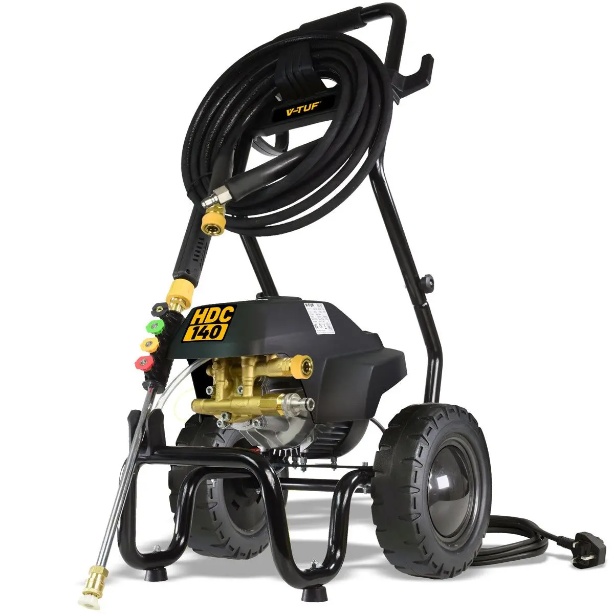 V-Tuf Hdc140-240V 8L/Min Professional Cold Electric Site Pressure Washer With Cage Frame 2030Psi & 140Bar 1