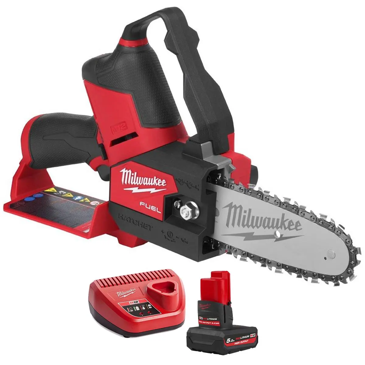 Milwaukee M12fhs-0 12V Brushless 231Mm Fuel Hatchet Pruning Saw With 1 X 5.0Ah Battery & Charger 1