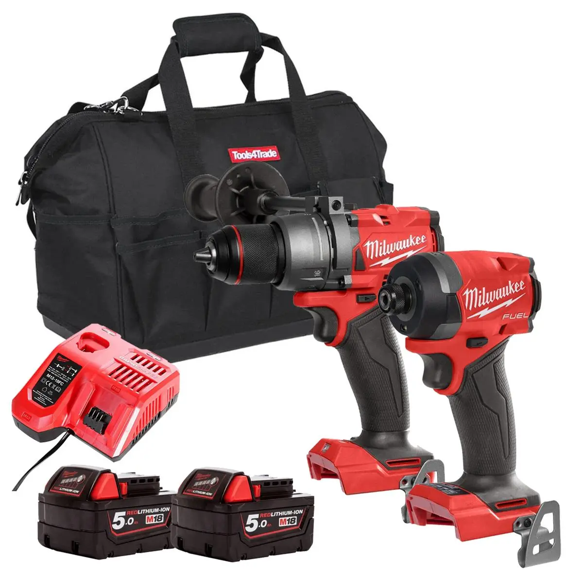 Milwaukee M18fpp2a10-502B M18 Fuel 18V Brushless Twin Kit With 2 X 5.0Ah Battery, Charger & Bag 1