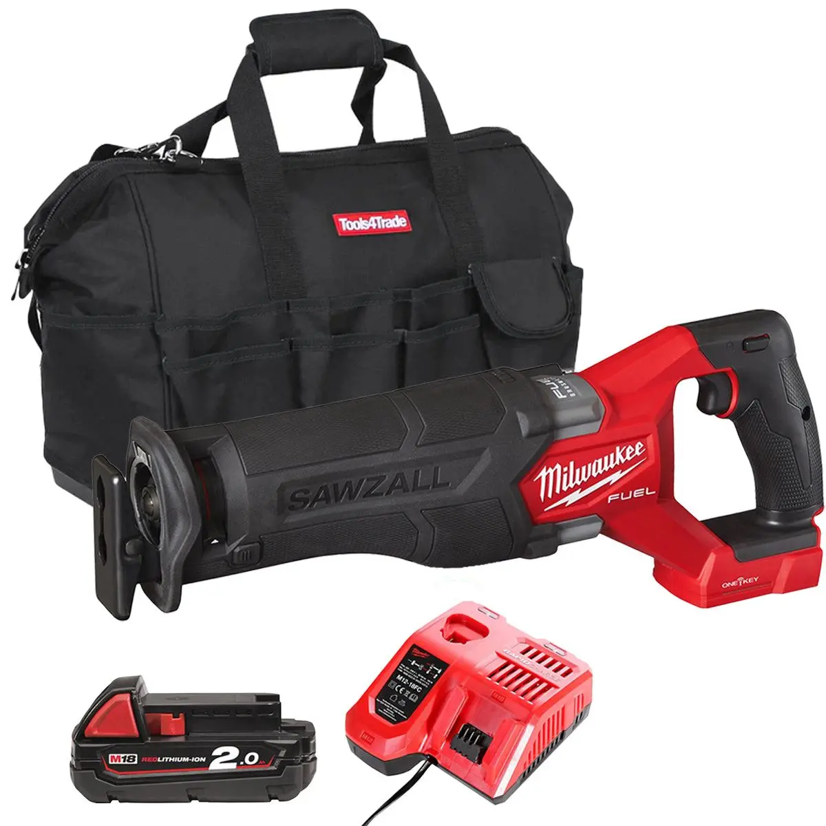 Milwaukee M18onefsz-0 M18 Fuel 18V One-Key Sawzall With 1 X 2.0Ah Battery Charger & Bag 1