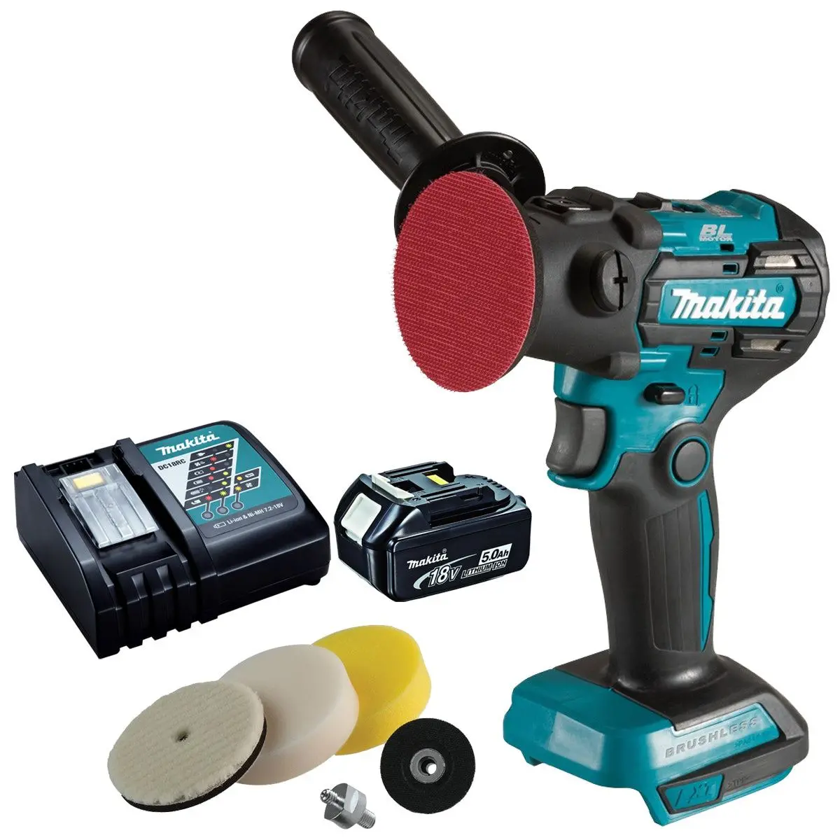 Makita Dpv300z 18V Lxt Brushless Sander / Polisher With 1 X 5.0Ah Battery & Charger 1