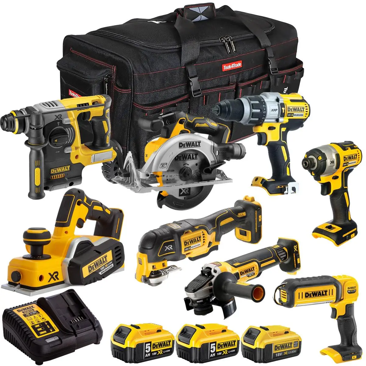 Dewalt 18V 8 Piece Combo Kit With 3 X Batteries & Charger T4tkit-2049 1