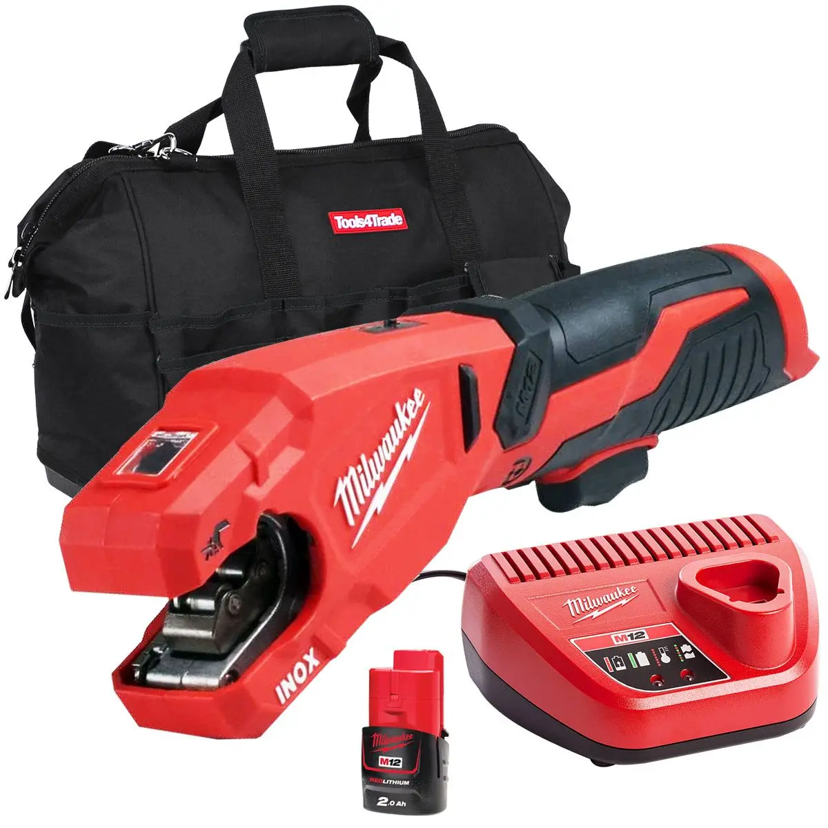 Milwaukee M12pcss-0 12V 12-28Mm Pipe Cutter With 1 X 2.0Ah Battery Charger & Bag 1