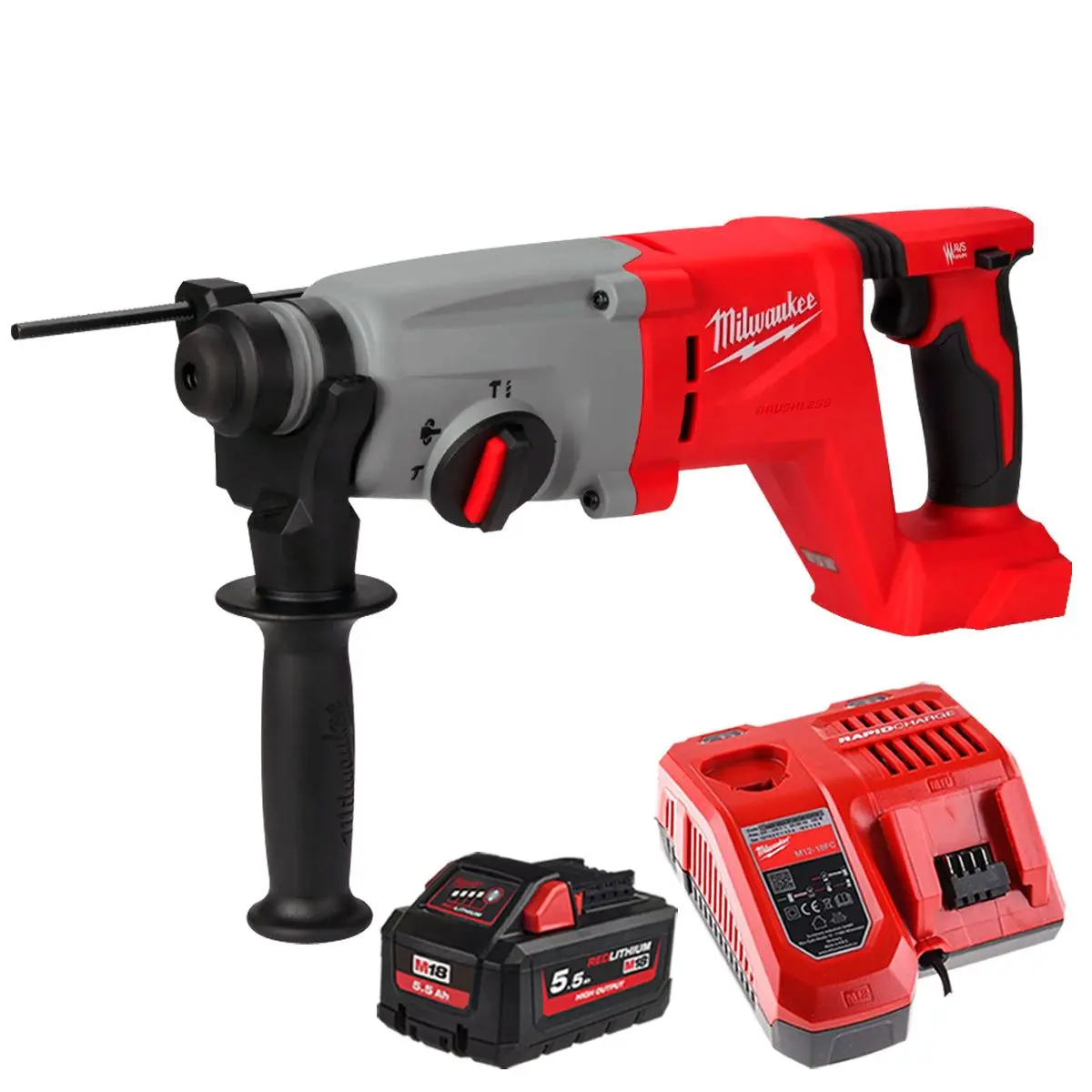 Milwaukee M18blhacd26-0 18V Brushless Sds+ D-Handle Rotary Hammer Drill With 1 X 5.5Ah Battery & Charger 1