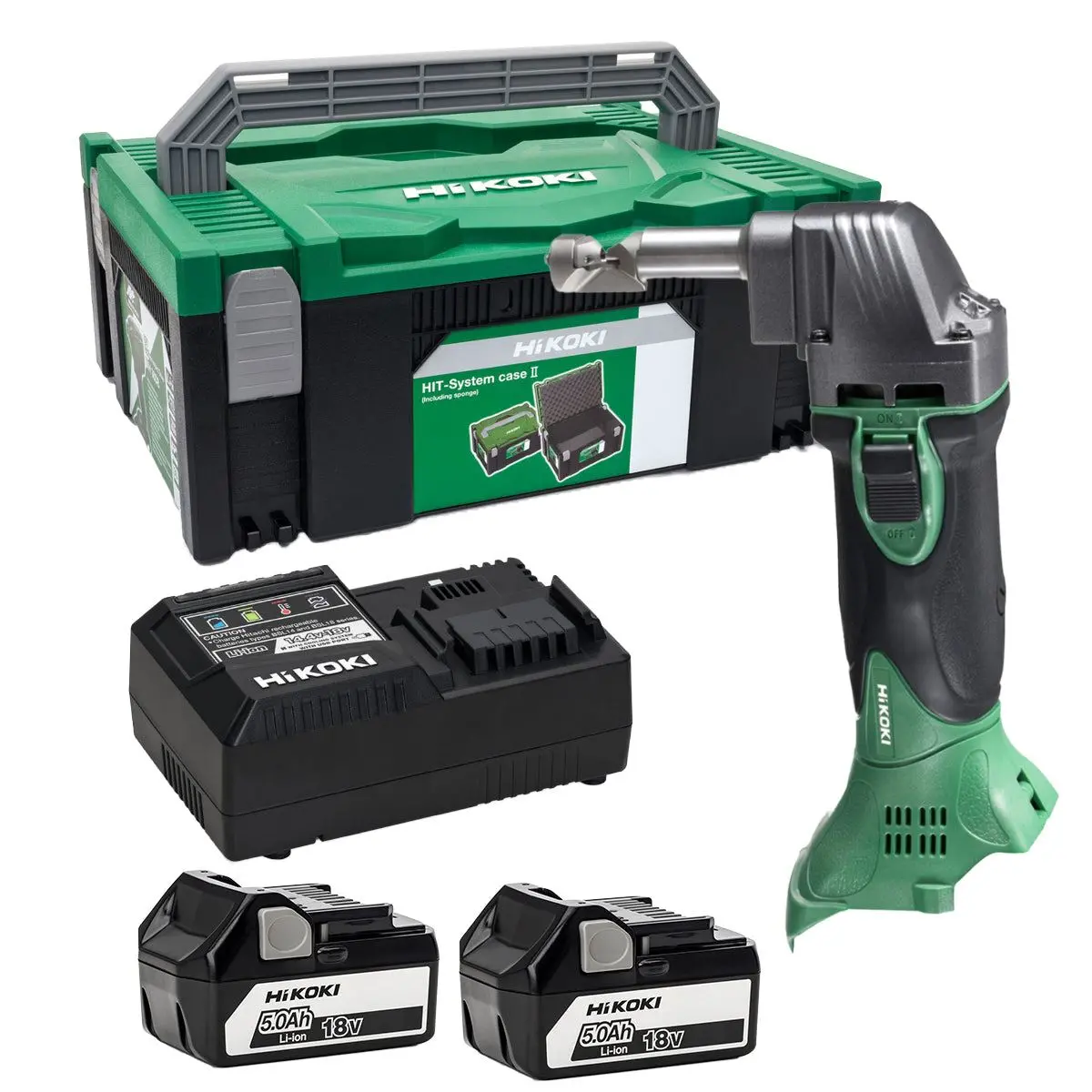 Hikoki Cn18dsljpz 18V Nibbler With 2 X 5.0Ah Batteries, Charger & Case 1