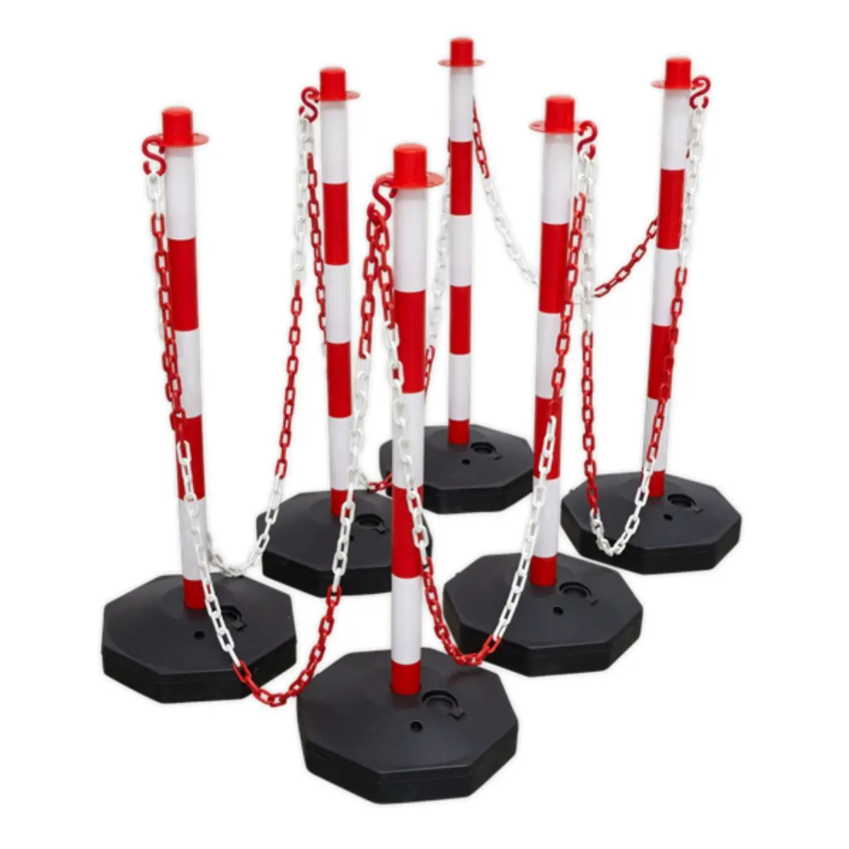 Sealey Rwsbkit 25M Red/White Post & Chain Kit 1
