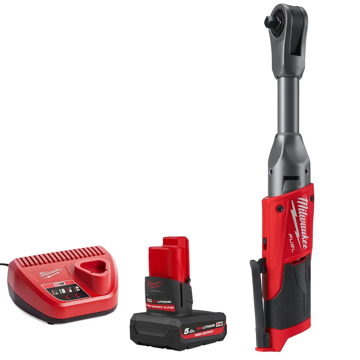 Milwaukee M12fir38lr-0 12V Brushless Long Reach 3/8In Ratchet With 1 X 5.0Ah Battery & Charger 1