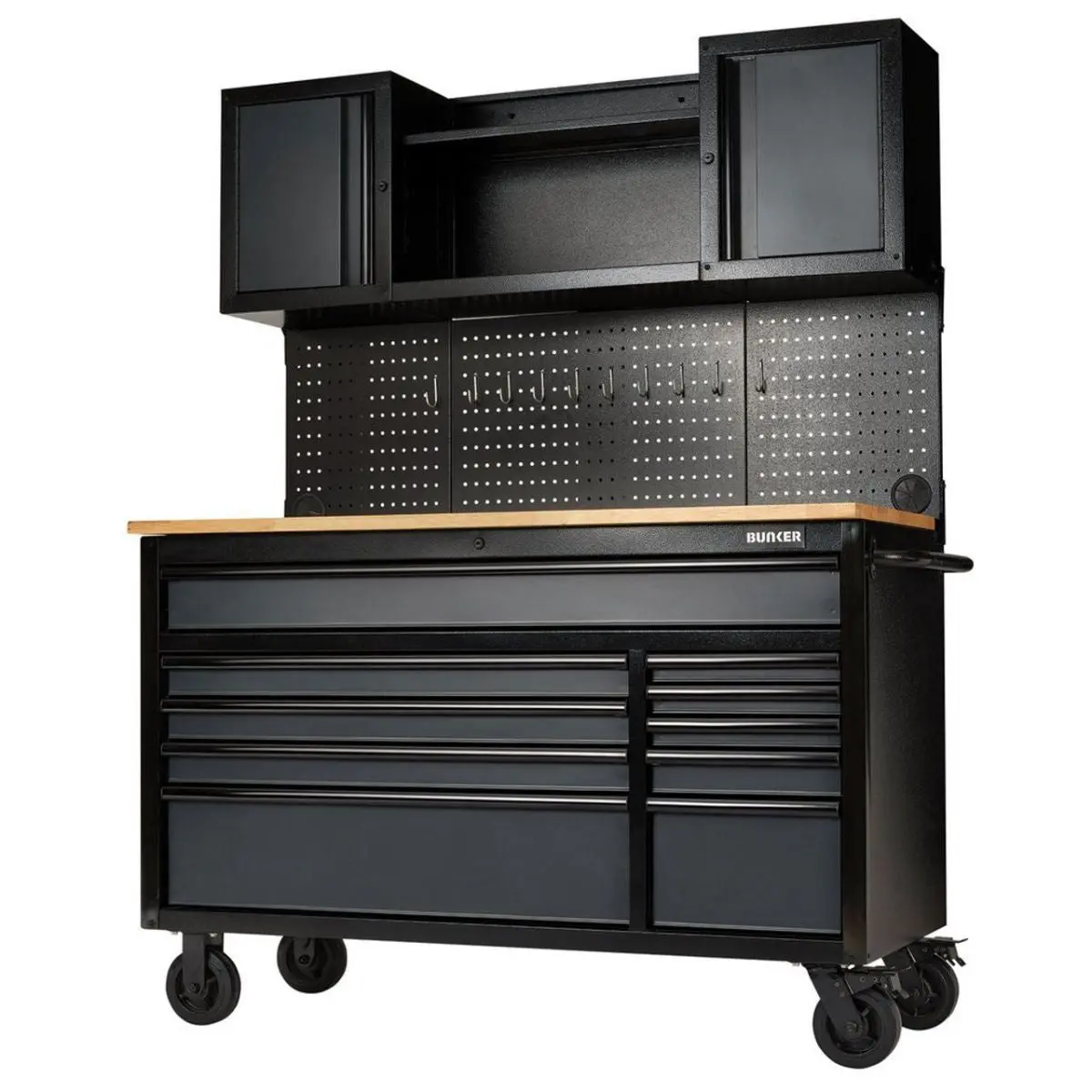 Draper B100-56Wsg Bunker 56" Roller Workstation With Workbench 10 Drawer Grey 08242 1