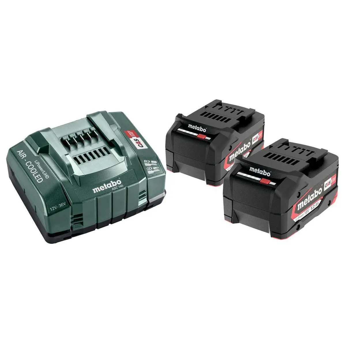 Metabo Basic Set 12-36V  2 X 5.2Ah Lipower Battery With Asc 145 Air Cooled Charger 685051380 1