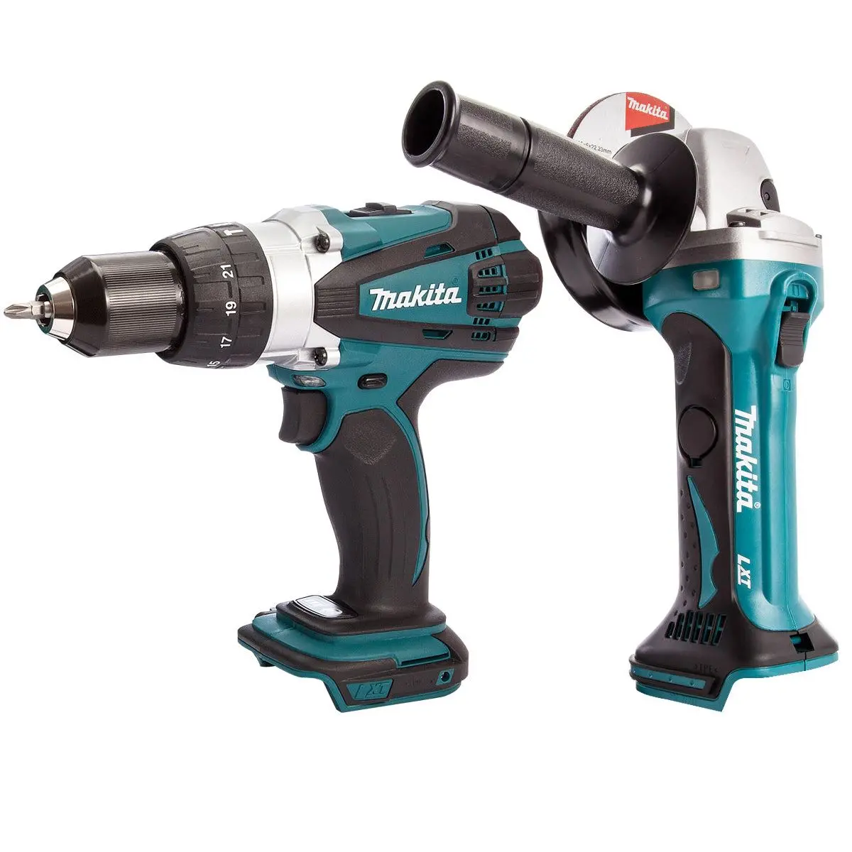 Makita 2 Piece 18V Lxt Combi Drill & Angle Grinder 115Mm Body Only 1