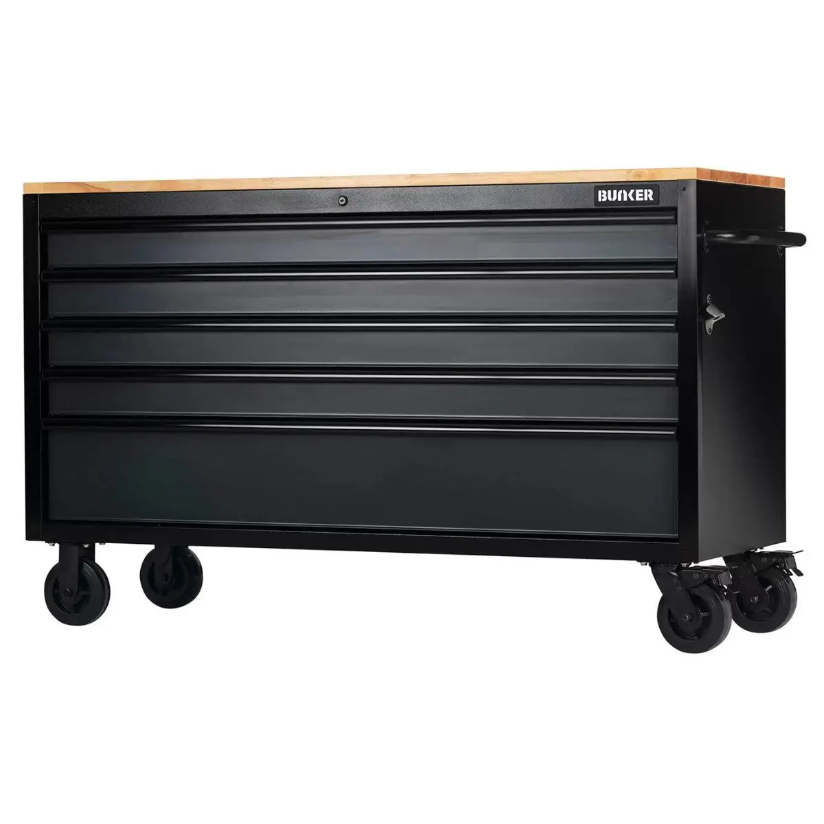 Draper B100-61G5d Bunker 5 Drawer Workbench Roller Tool Cabinet 61 Inch Grey 28343 1