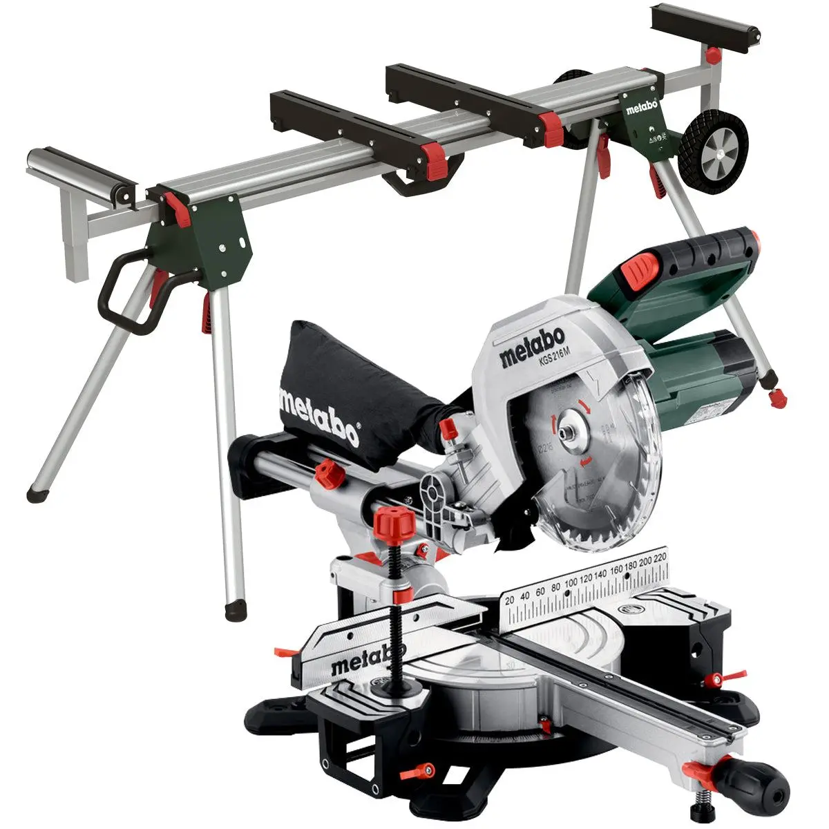 Metabo Kgs 216 M 216Mm Single Bevel Sliding Mitre Saw 240V/1500W 613216380 With Ksu 401 Stand 1