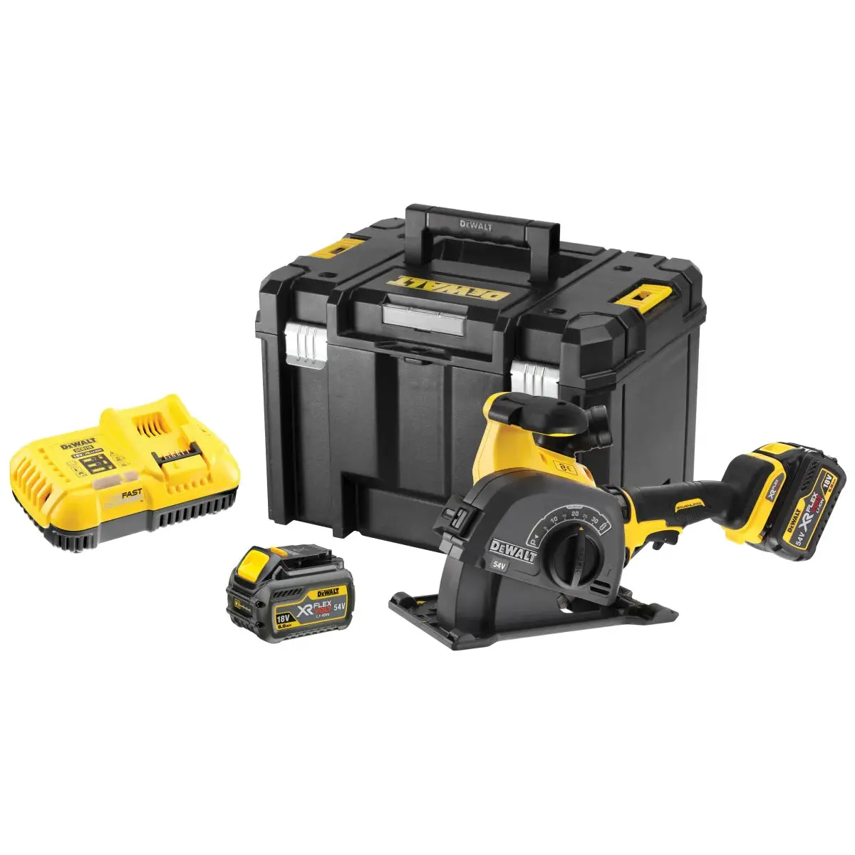 Dewalt Dcg200t2 54V Xr Flexvolt Brushless Wall Chaser With 2 X 6.0Ah Batteries Charger & Case 1