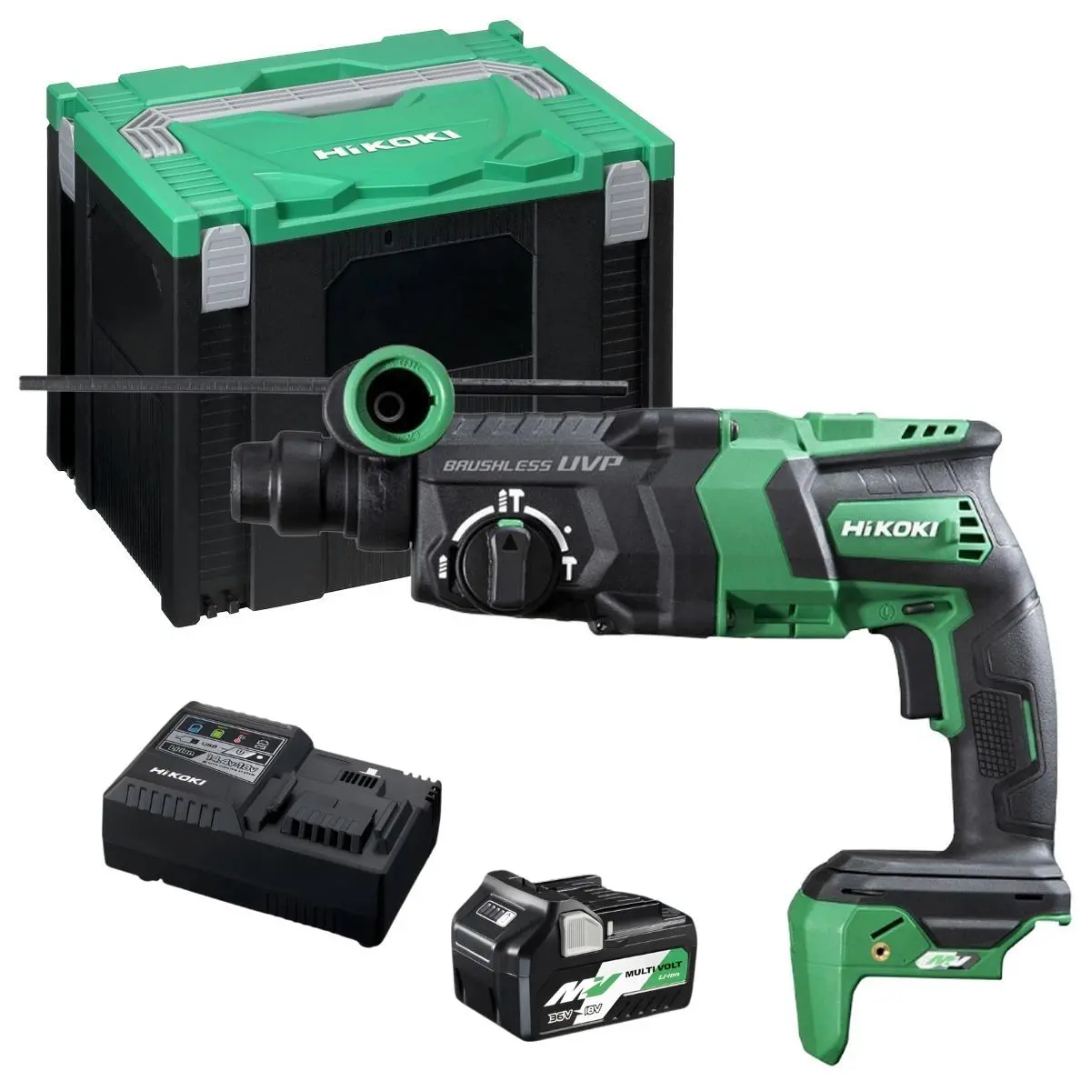 Hikoki Dh36dpej3z 36V Brushless 3-Mode Sds+ Rotary Hammer Drill With 1 X 2.5Ah Battery Charger & Case 1
