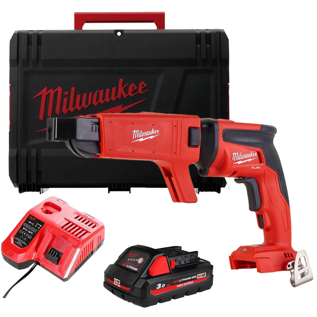Milwaukee M18fsgc-0X 18V Fuel Brushless Screw Gun With 1 X 3.0Ah Battery Charger & Case 1