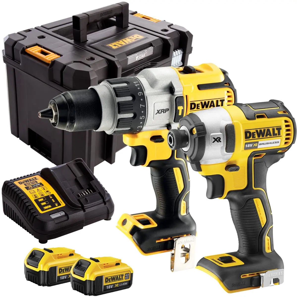Dewalt Dck276m2t 18V Brushless Combi Drill & Impact Driver Twin Kit 2 X 4.0Ah Battery 1