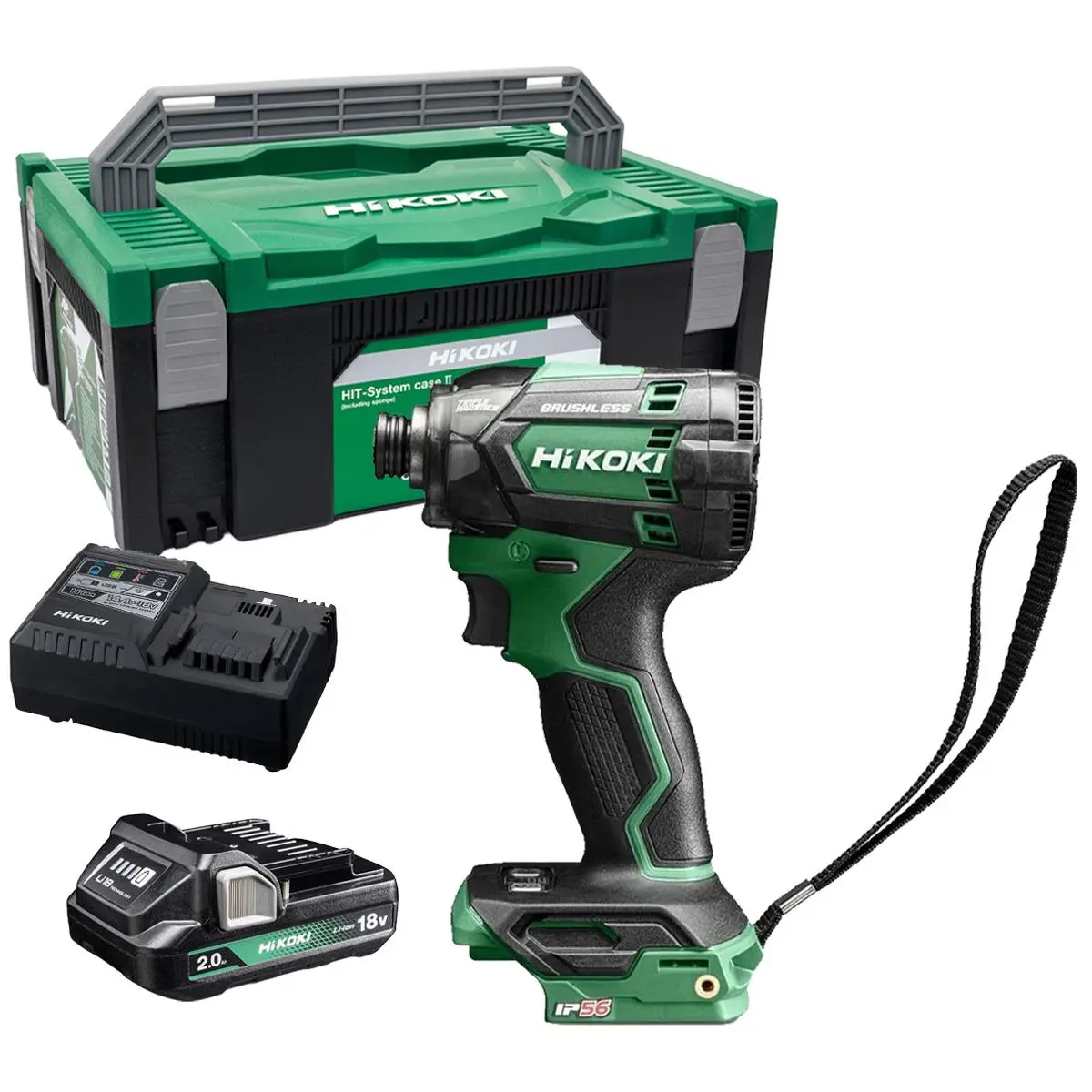 Hikoki Wh18dcw2z 18V Brushless Impact Driver With 1 X 2.0Ah Battery Charger & Case 1
