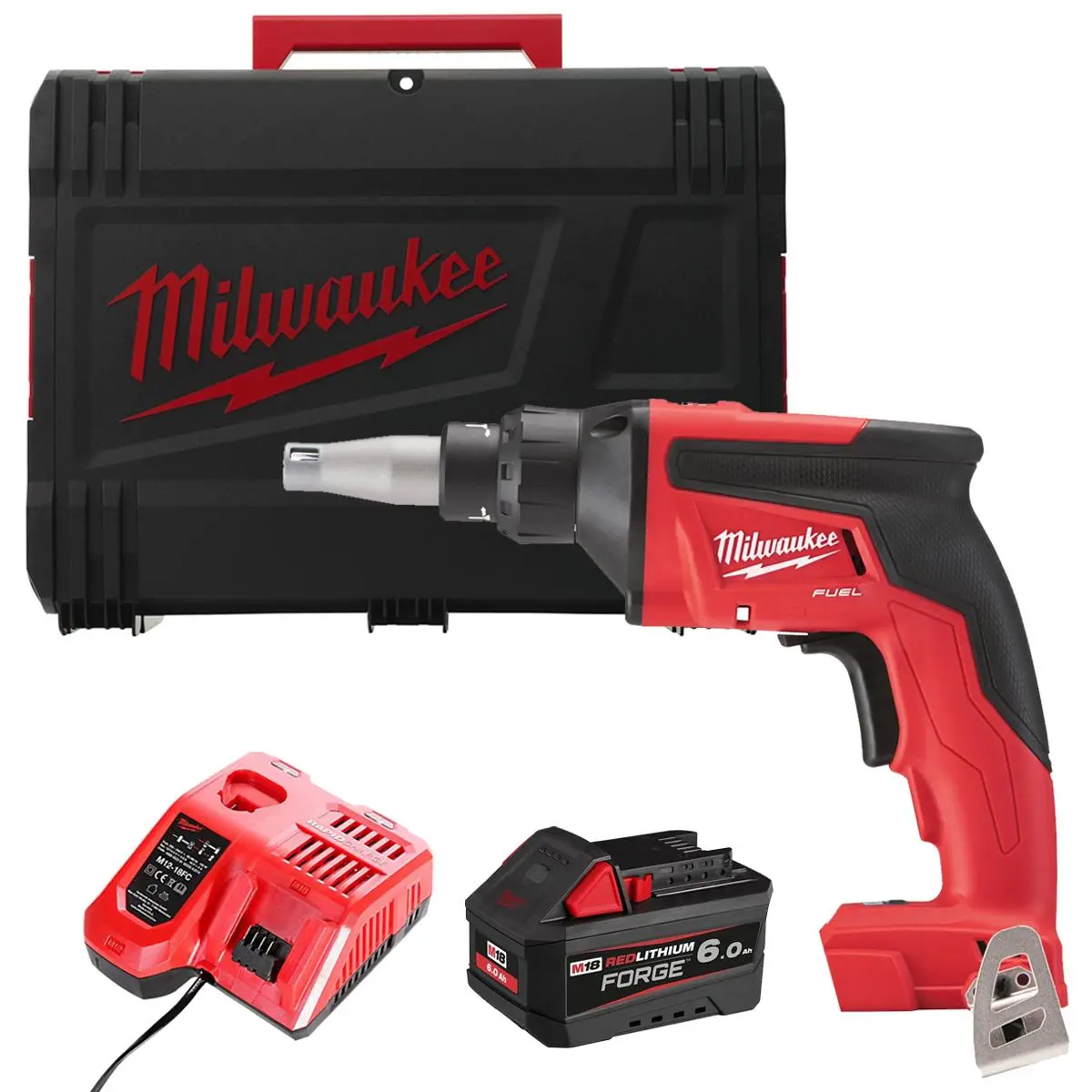 Milwaukee M18fsg-0X 18V Fuel Brushless Screw Gun With 1 X 6.0Ah Battery Charger & Case 1