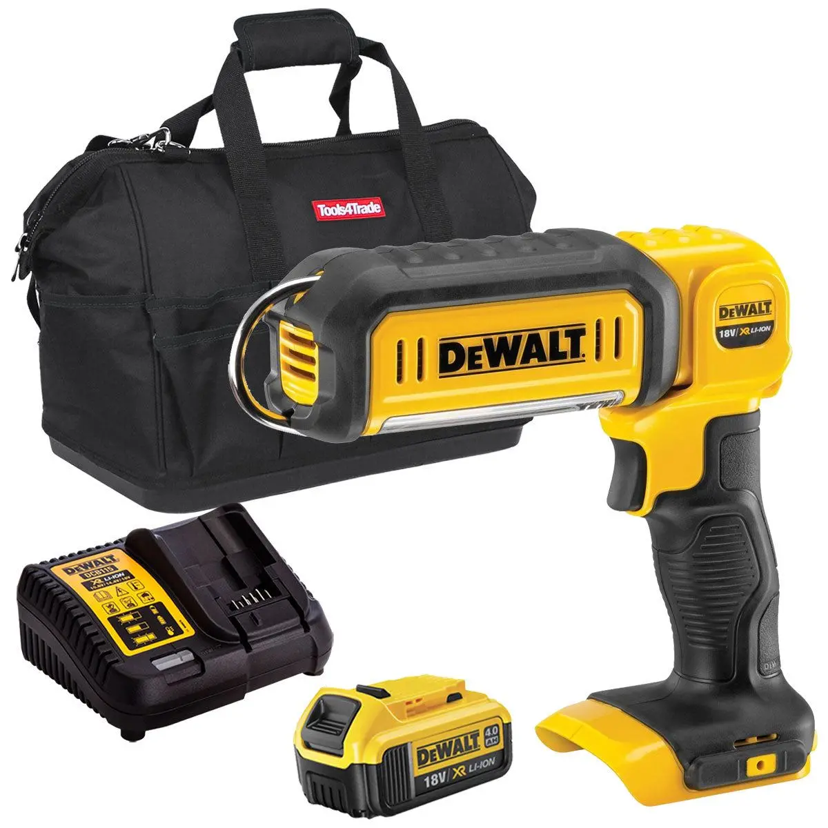 Dewalt Dcl050n 18V Handheld Led Work Light Torch With 1 X 4.0Ah Battery Charger & Bag 1