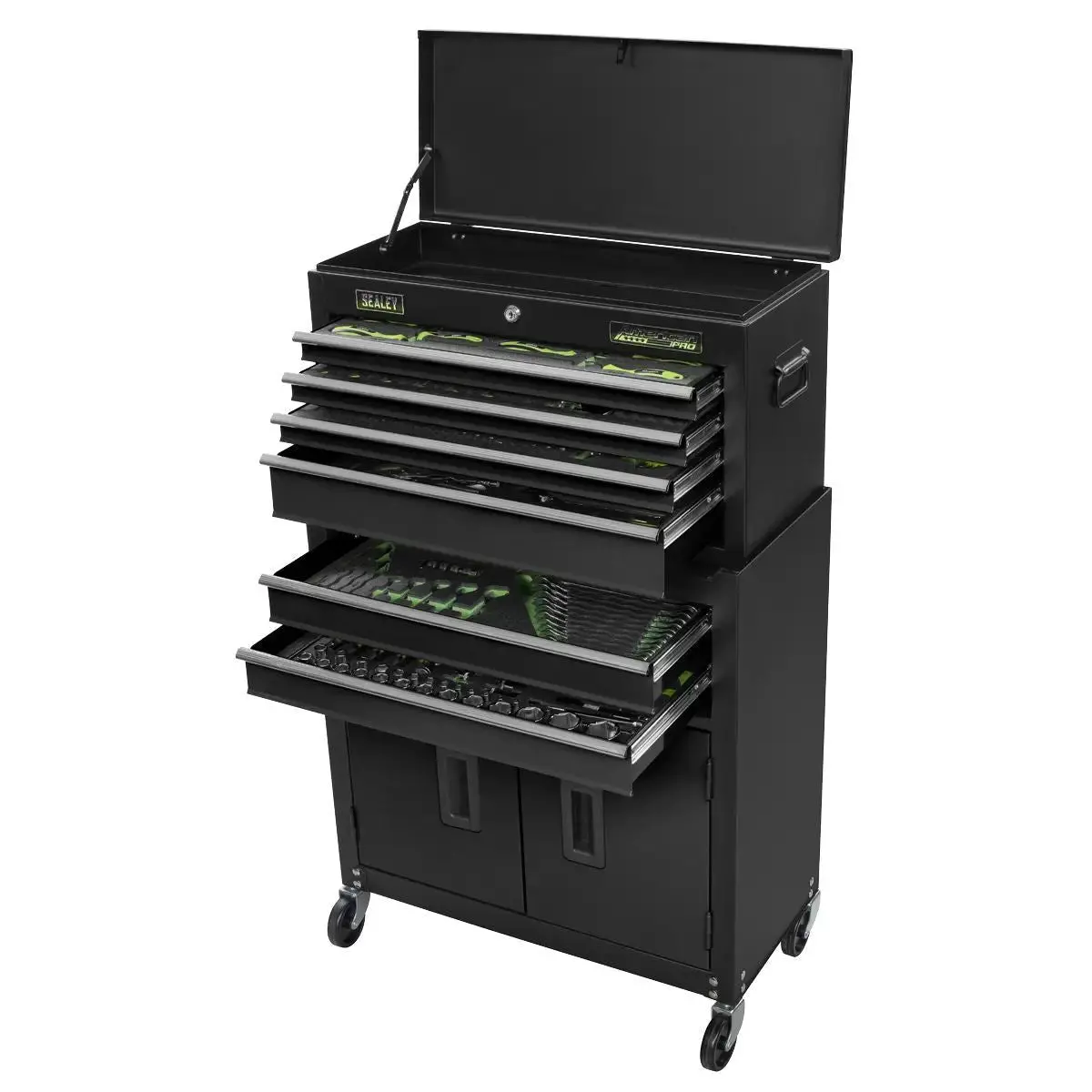 Sealey S01267 Top Chest & Rollcab Combination 6 Drawer With Tool Kit 247Pc 1