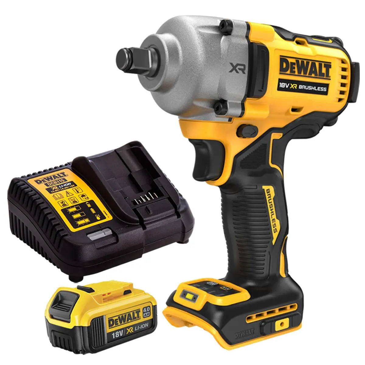 Dewalt Dcf891n 18V Brushless 1/2" Hog Ring Impact Wrench With 1 X 4.0Ah Battery & Charger 1