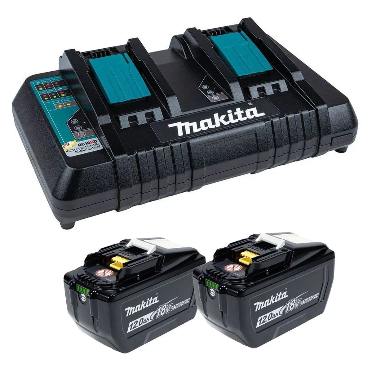 Makita Bl18120xdc18rd 18V Lxt Li-Ion 2 X 12.0Ah Battery And Dual Port Charger 1