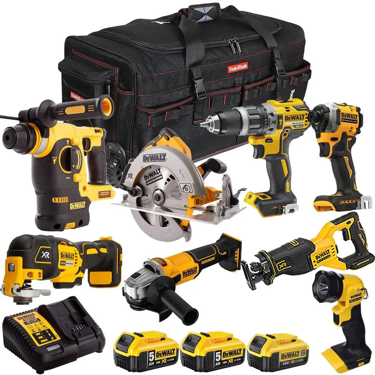 Dewalt 18V 8 Piece Combo Kit With 3 X Batteries & Charger T4tkit-1944 1