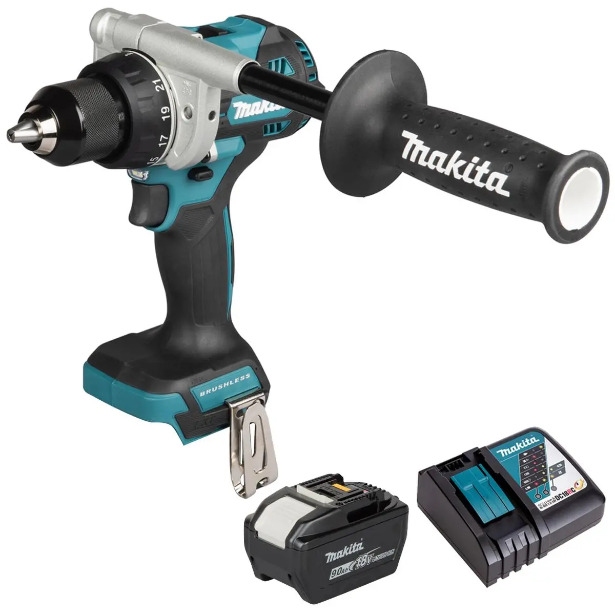 Makita Ddf492z 18V Lxt Brushless Driver Drill With 1 X 9.0Ah Battery & Charger 1