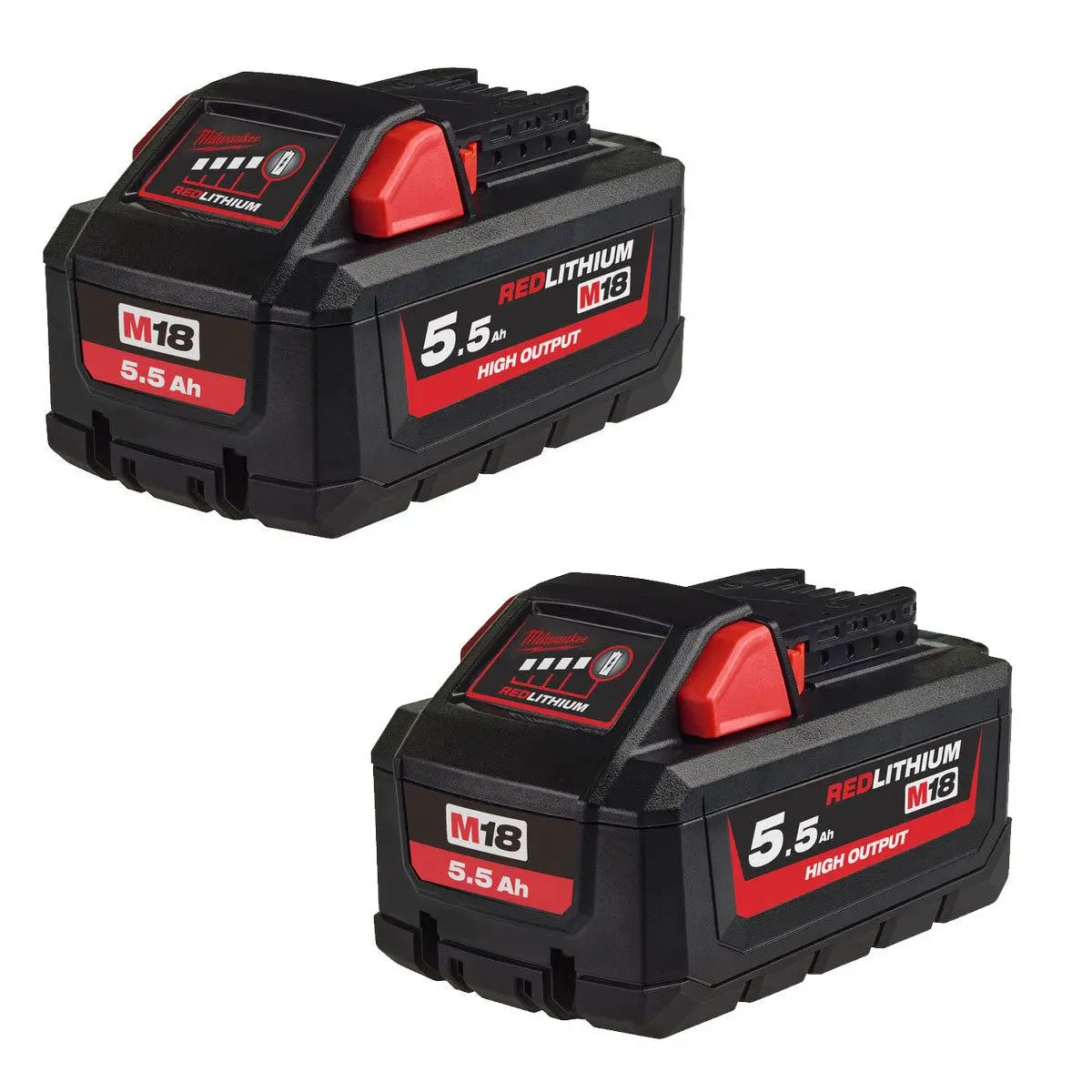 Milwaukee M18hb5.5X2 18V 5.5Ah Redlithium-Ion High Output Battery Pack Of 2 1