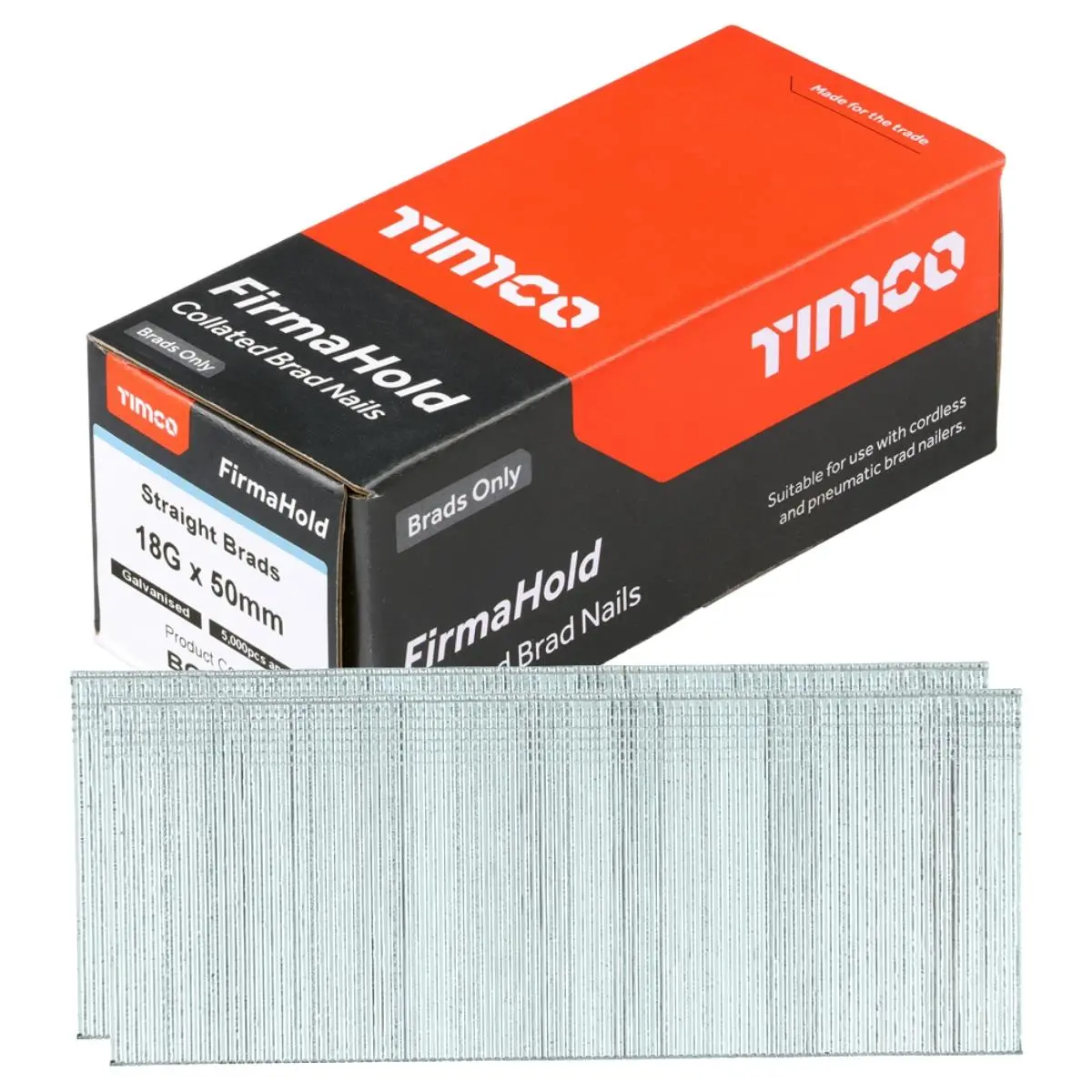 Firmahold 50Mm 18 Gauge 5000 Galvanised Straight Collated Brad Nails Bg1850 1