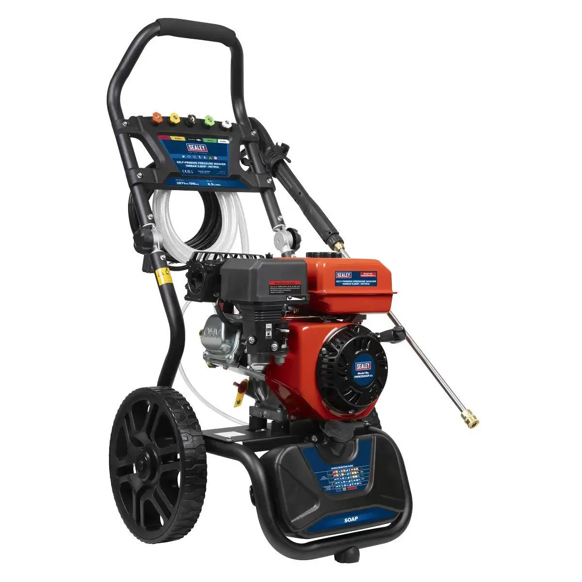 Sealey Pwm2500sp Self-Priming Petrol Pressure Washer 220Bar 540L/Hr 1