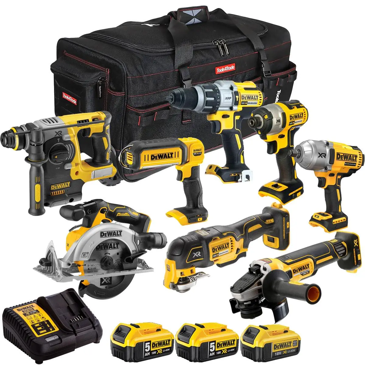Dewalt 18V 8 Piece Combo Kit With 3 X Batteries & Charger T4tkit-2105 1