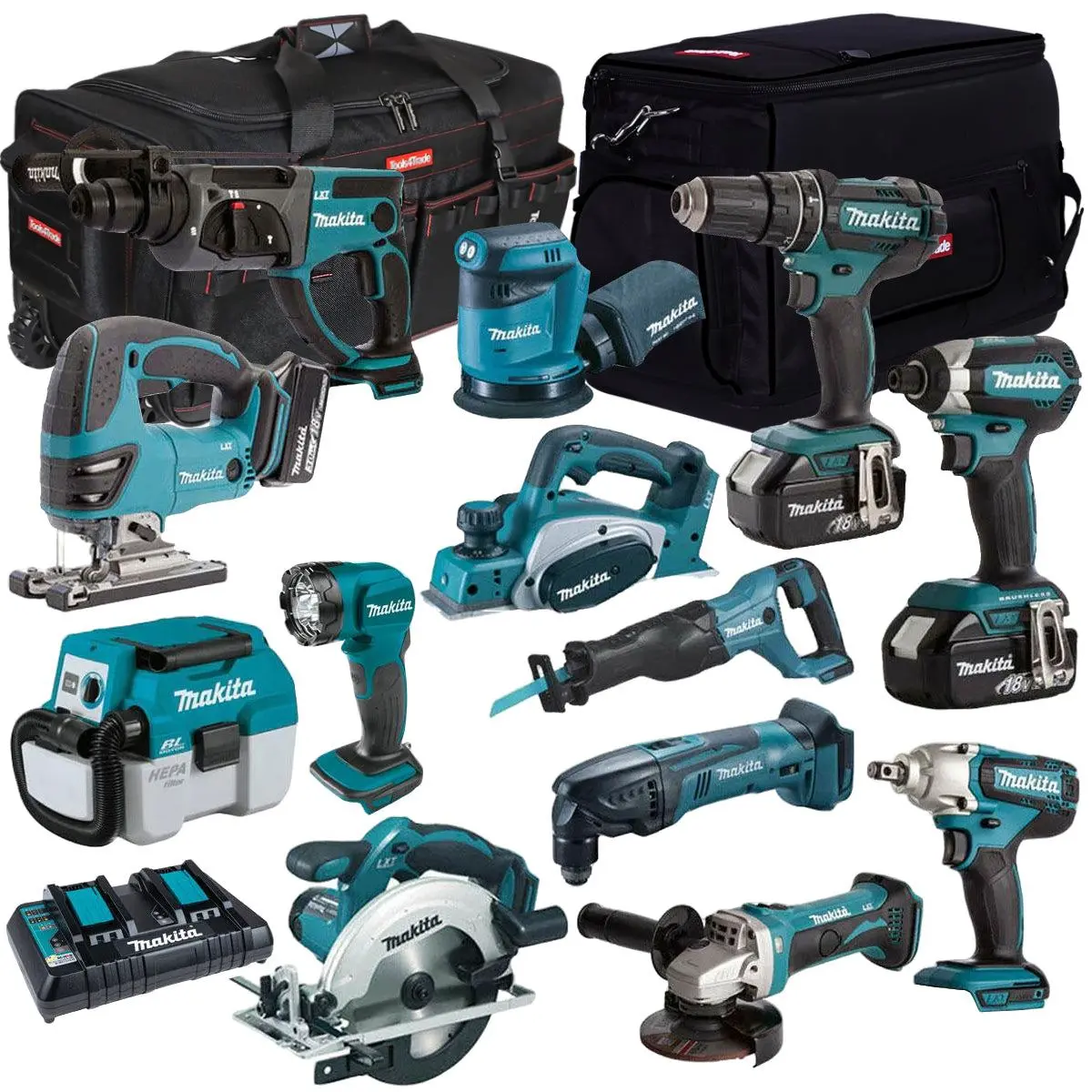 Makita 18V 13 Piece Power Tool Kit With 3 X 5.0Ah Battery & Charger T4tkit-1230 1