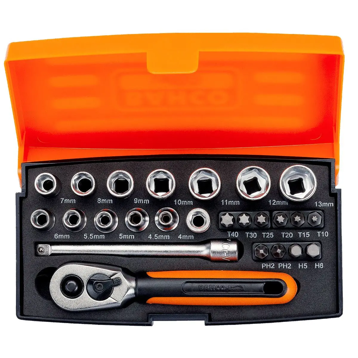 Bahco 25 Piece 1/4" Square Drive Socket Durable & Versatile Tool Set Bahsl25 1