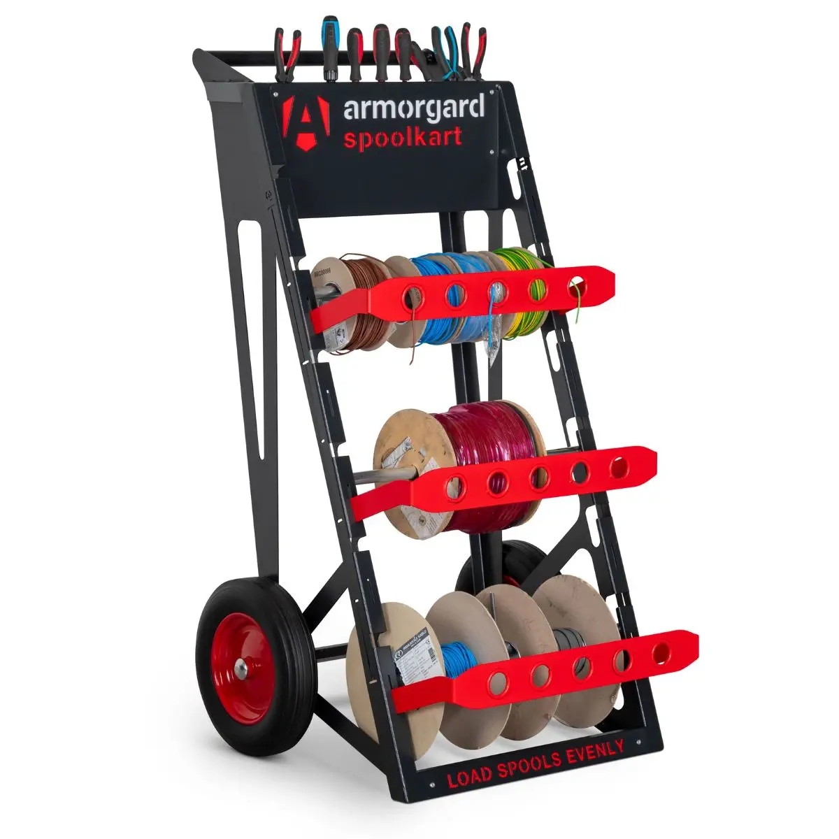 Armorgard Spk2 Spoolkart Mobile Cable Reel Cart 740Mm X 840Mm X 1365Mm Efficient Cable Storage Solution 1
