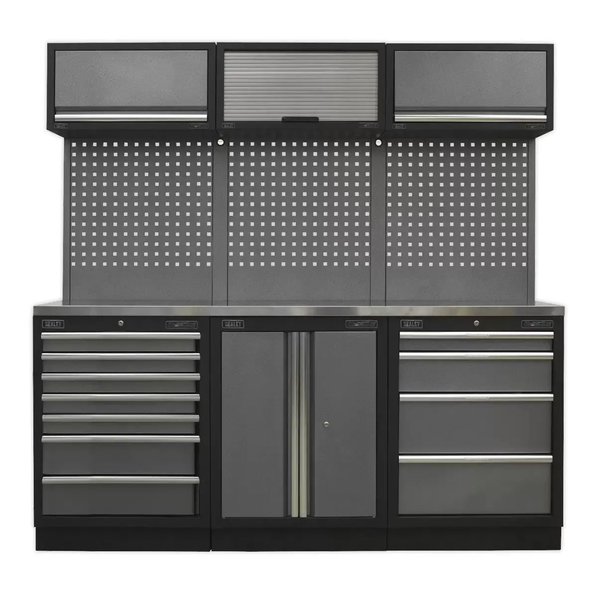 Sealey Apmsstack07ss Modular Storage 2.0M System Combo Stainless Steel Worktop 1