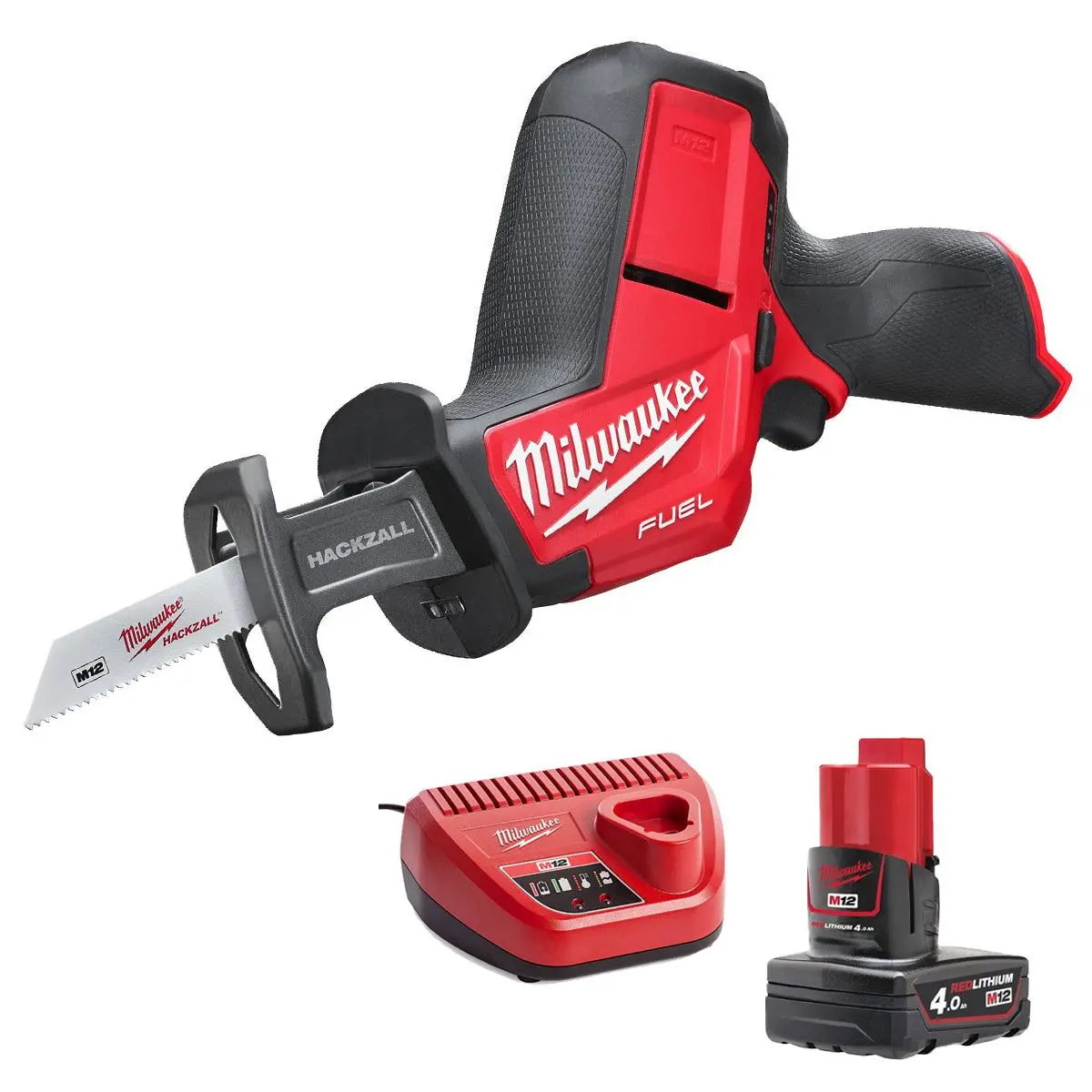 Milwaukee M12chz-0 12V Fuel Brushless Hackzall Reciprocating Saw With 1 X 4.0Ah Battery & Charger 1