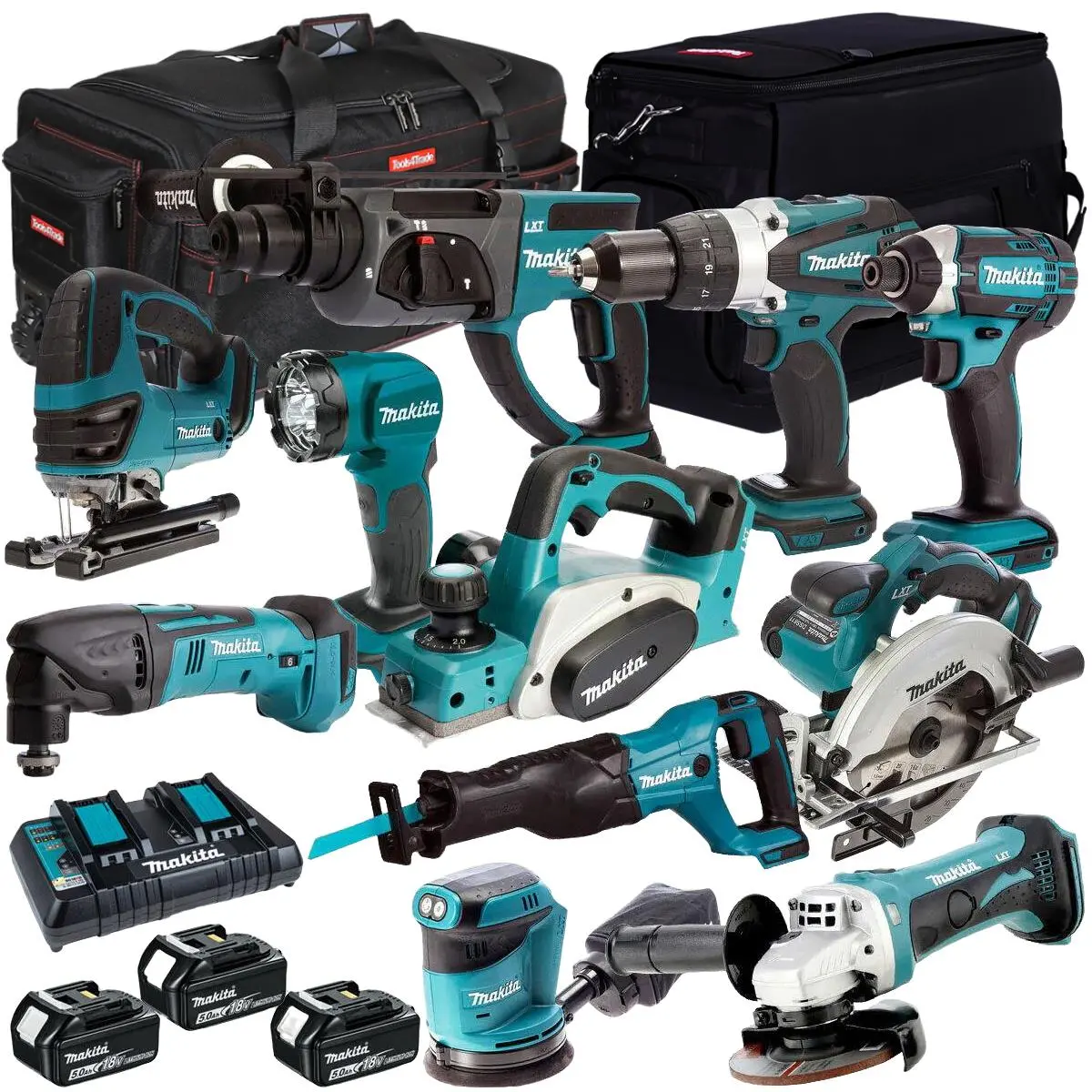 Makita 18V 11 Piece Power Tool Kit With 3 X 5.0Ah Battery & Charger T4tkit-750A 1