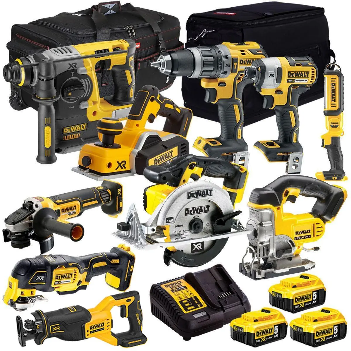 Dewalt 18V 10 Piece Power Tool Kit With 3 X 5.0Ah Battery & Charger T4tkit-1113 1
