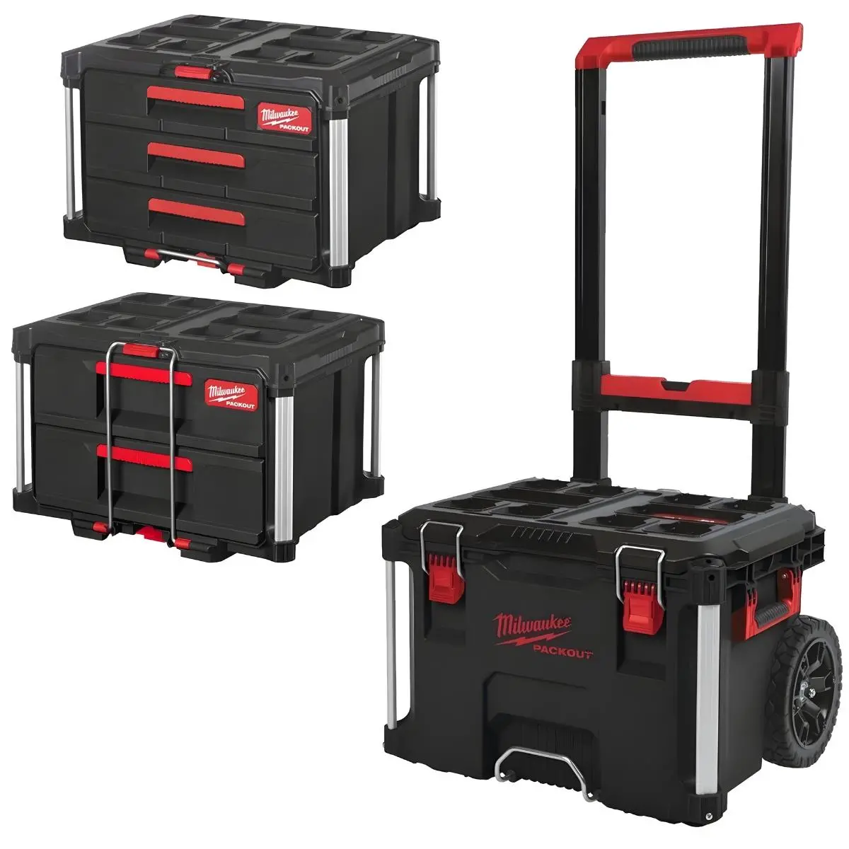 Milwaukee Packout Trolley Case With 3 Drawer Tool Box & 2 Drawer Tool Box 1