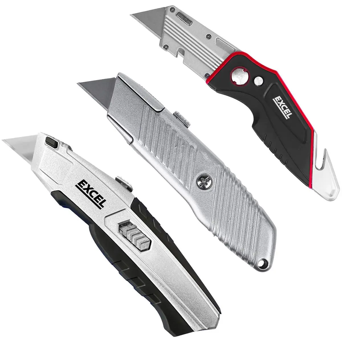Excel Folding Utility Knife With Auto Reload Utility Knife, Trimming Knife & 15 Blades 1